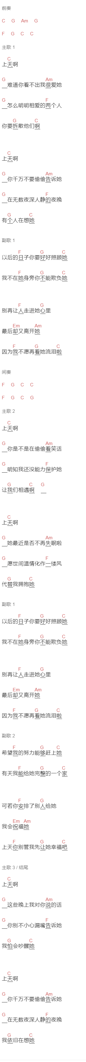 菲道尔《阿拉斯加海湾》吉他谱C调和弦谱(txt)1